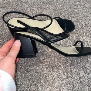 Black Strappy Kitten Heels